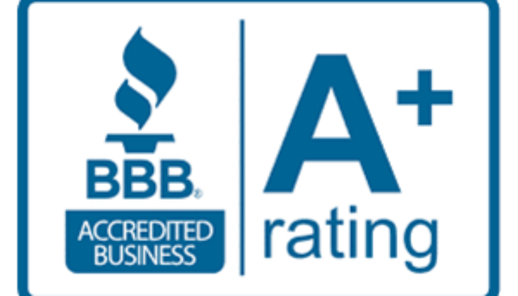 Better Business Bureau Accredited Business logo; A+ rating badge
