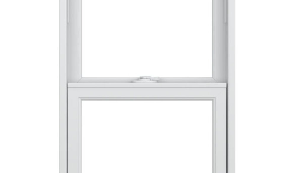 Infinity Single Hung Round Top Window in Interior Stone White