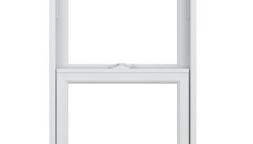 Infinity Single Hung Round Top Window in Interior Stone White